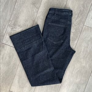 RW&CO Women's Deep Indigo Flare Leg Denim Jeans Stretch, Size 28